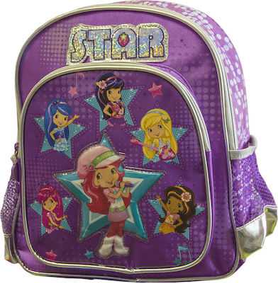 Διακάκης Φραουλίτσα Σχολική Τσάντα Πλάτης Νηπιαγωγείου σε Μωβ χρώμα Μ27 x Π10 x Υ31cm