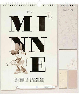 Πλάνο Επιτοίχιο με Σημειώσεις 2022/2023 DISNEY Classic Minnie 30Χ34 Φαντασία Μηνιαίο Τοίχου Πλάνα Disney