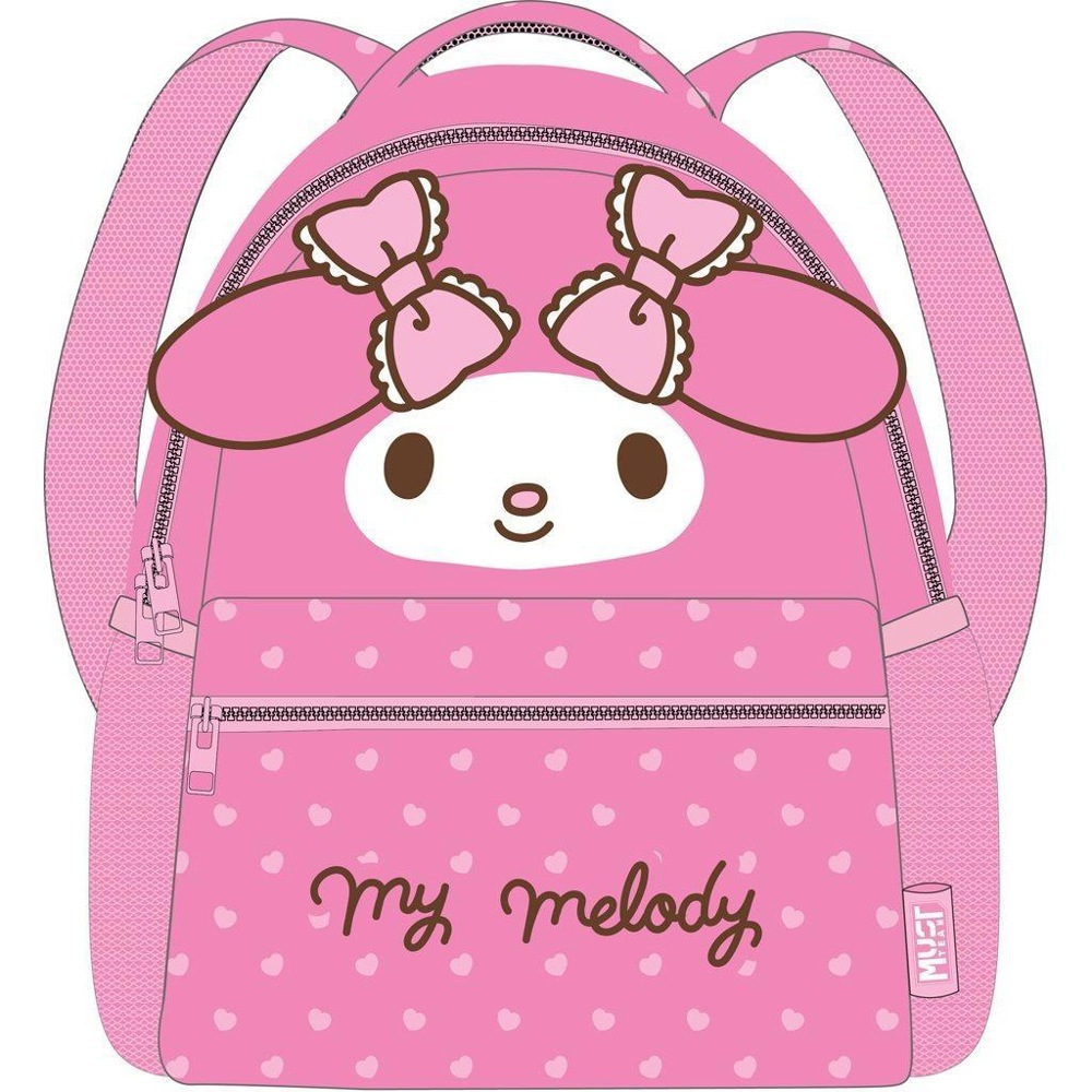 Must My Melody 2 Θηκες Σχολική Τσάντα Πλάτης Νηπιαγωγείου Ροζ (000490122)